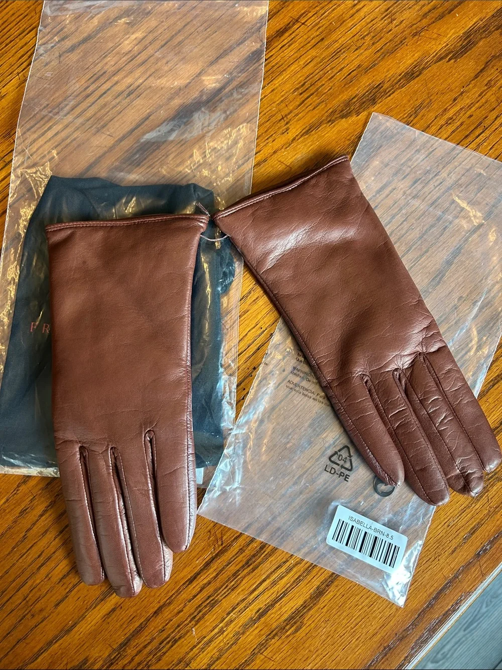 Fratelli Orsini Brown Italian Lambskin Leather Gloves- women’s 8.5